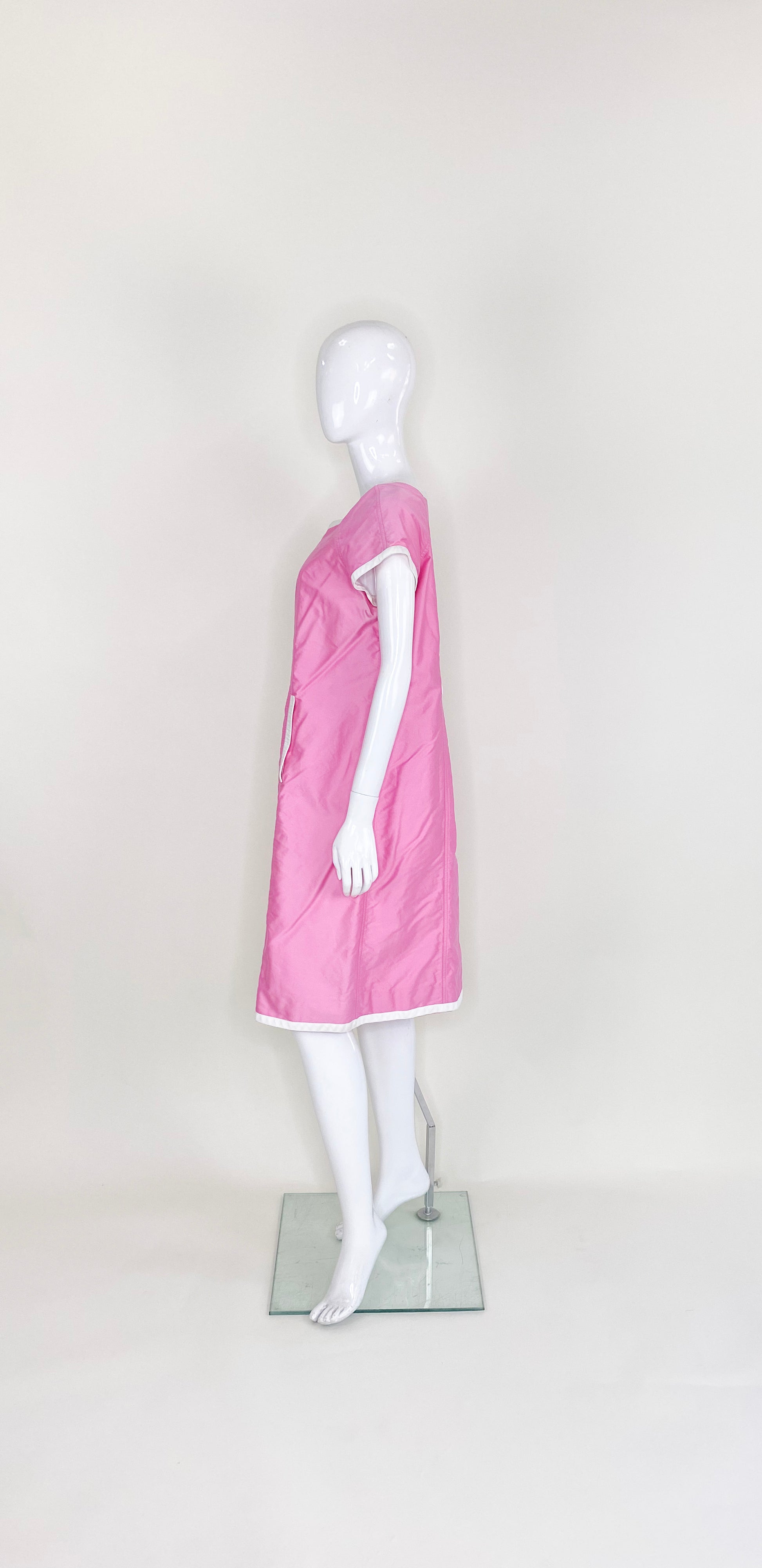 Vintage Courrèges Pink/White Stripe Leather Nautical Dress/Coat - The Kit Vintage