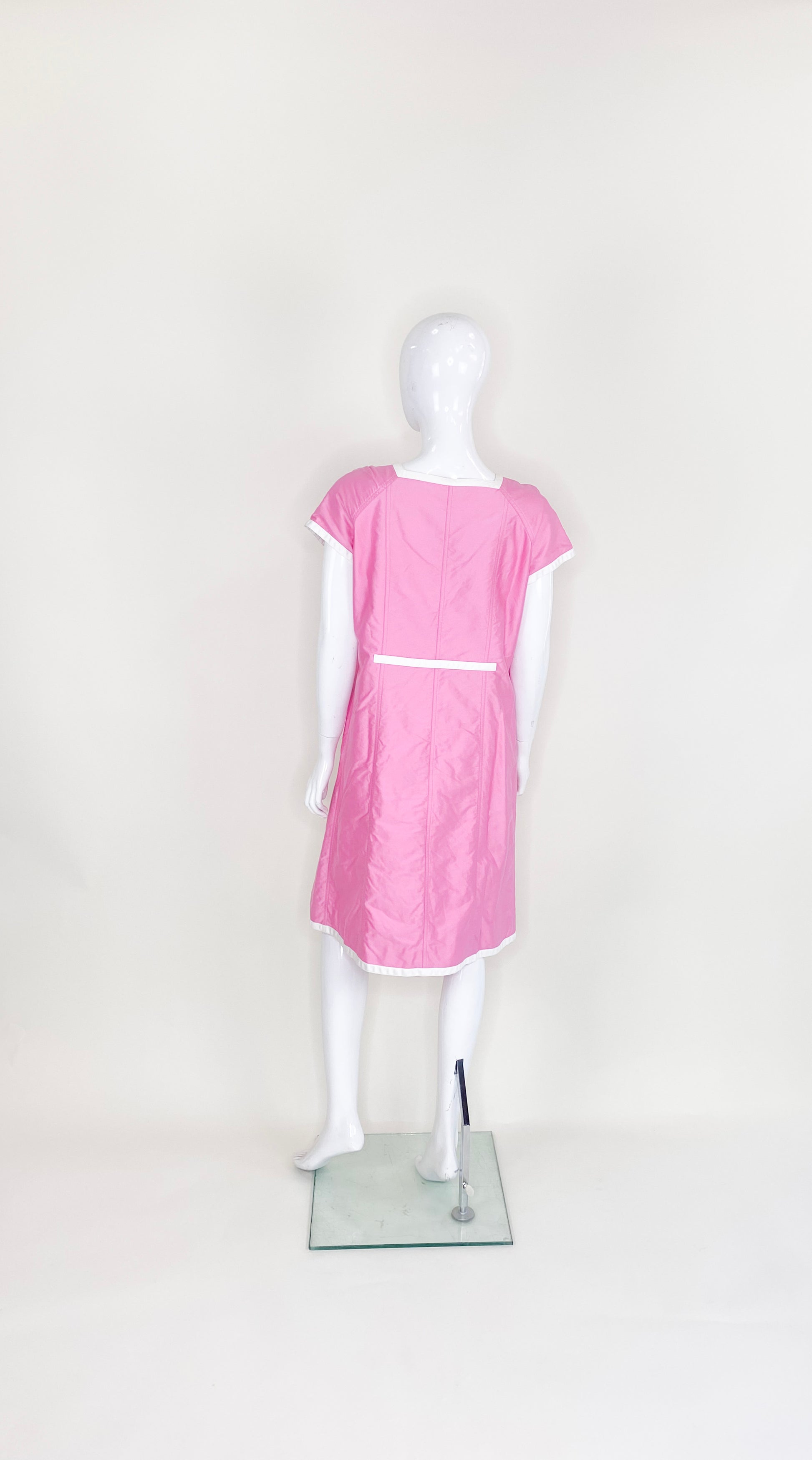 Vintage Courrèges Pink/White Stripe Leather Nautical Dress/Coat - The Kit Vintage