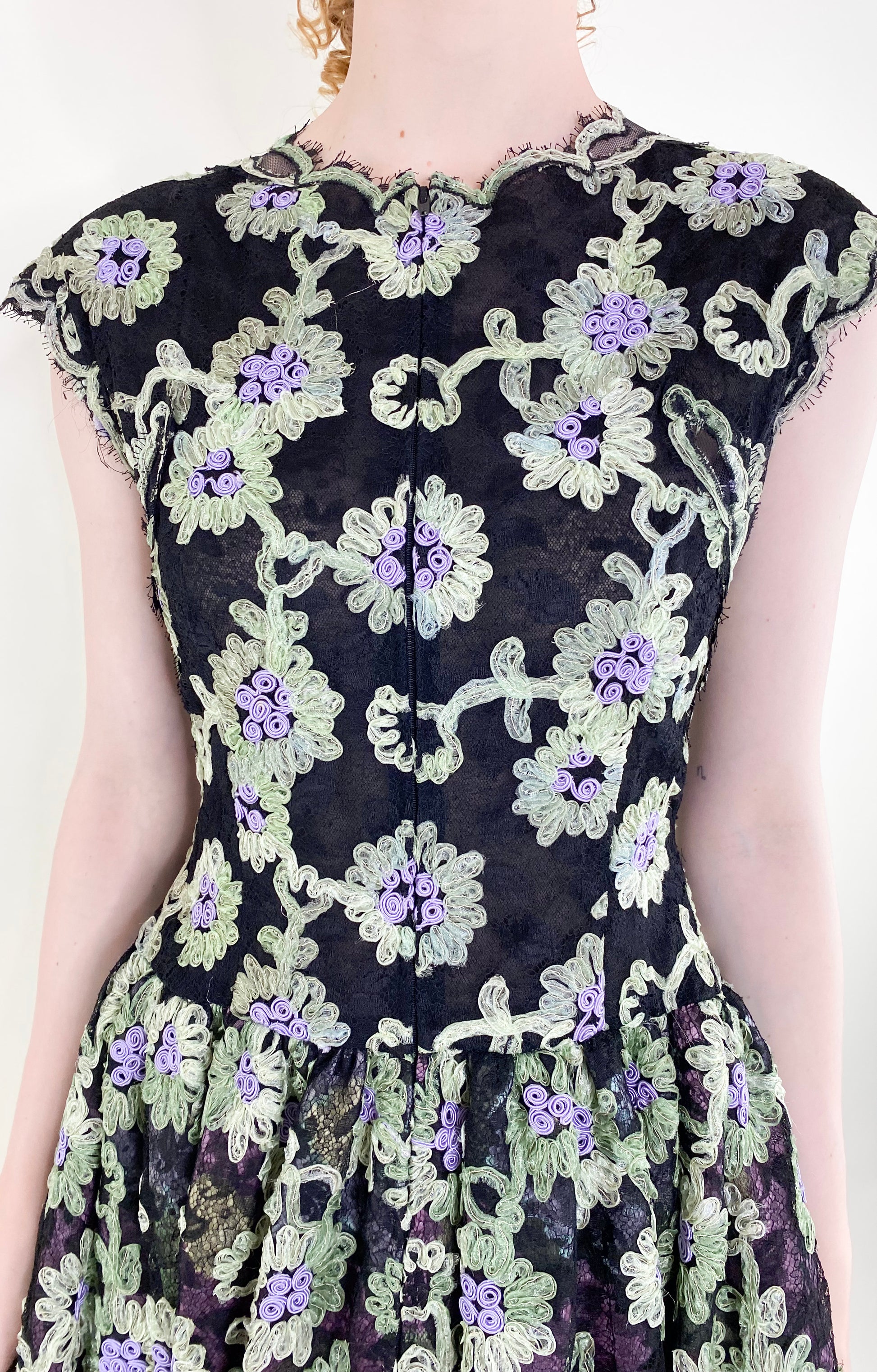 Geoffrey Beene Black Floral Lace Cocktail Dress - The Kit Vintage