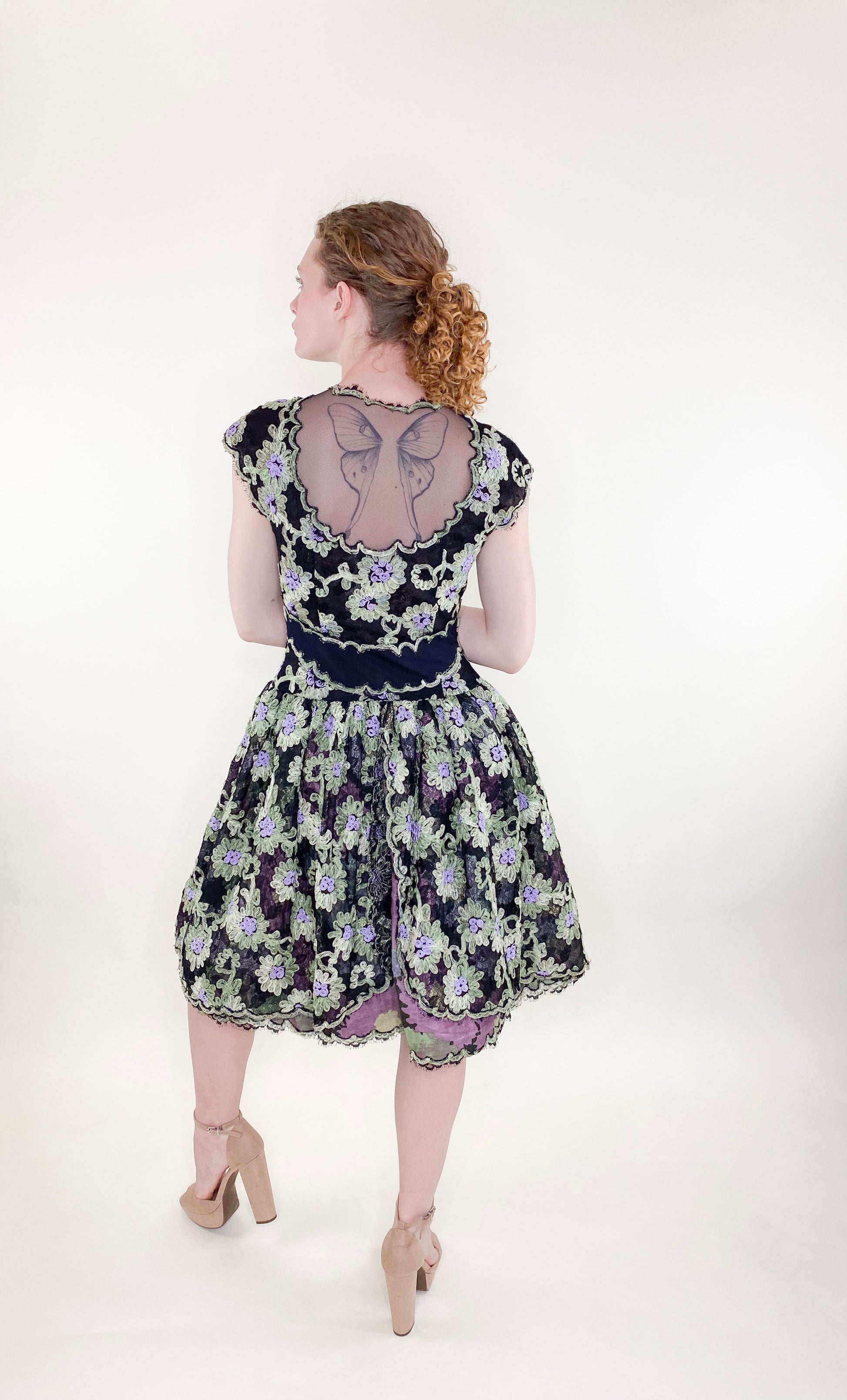 Geoffrey Beene Black Floral Lace Cocktail Dress - The Kit Vintage