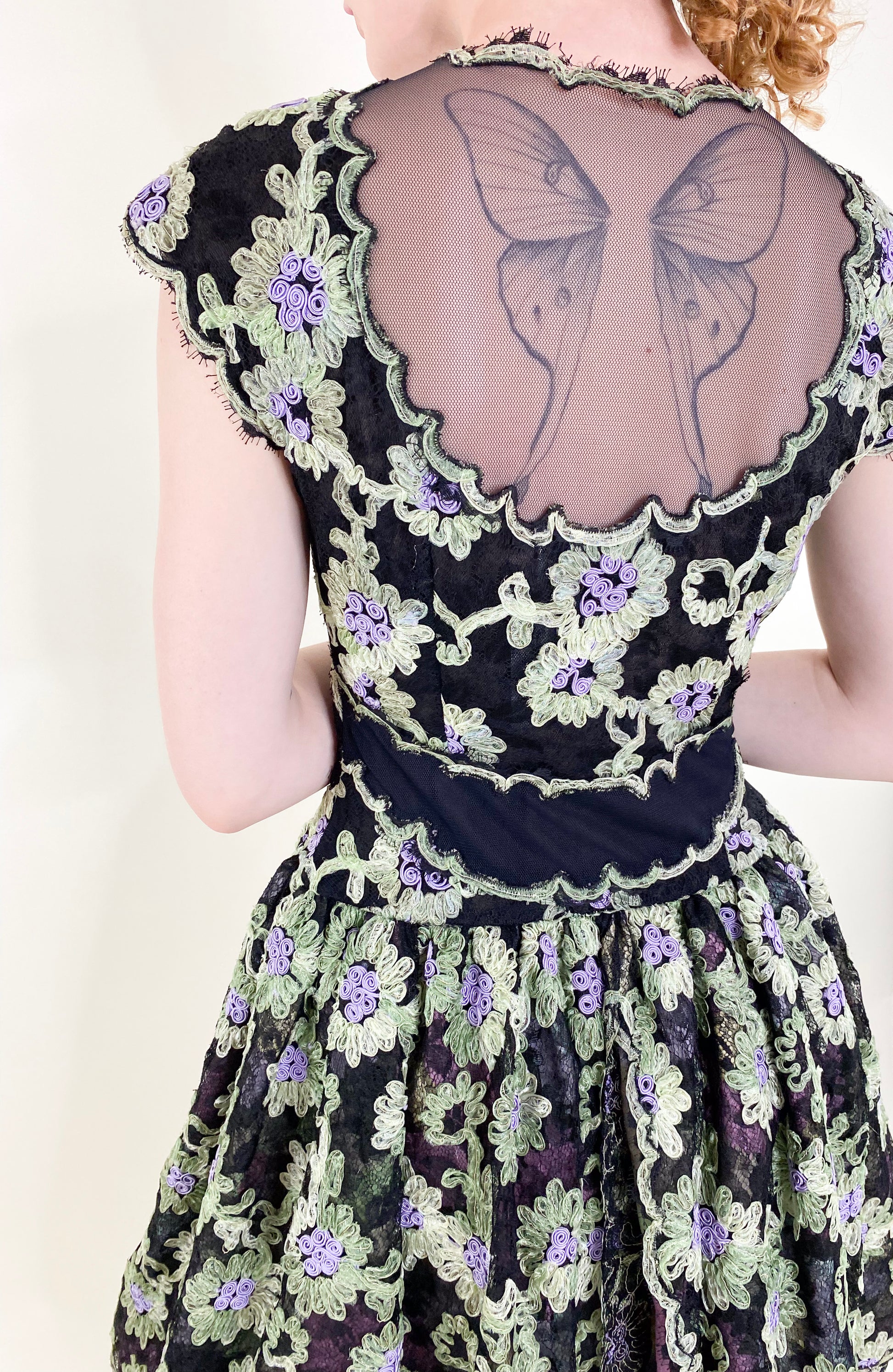 Geoffrey Beene Black Floral Lace Cocktail Dress - The Kit Vintage