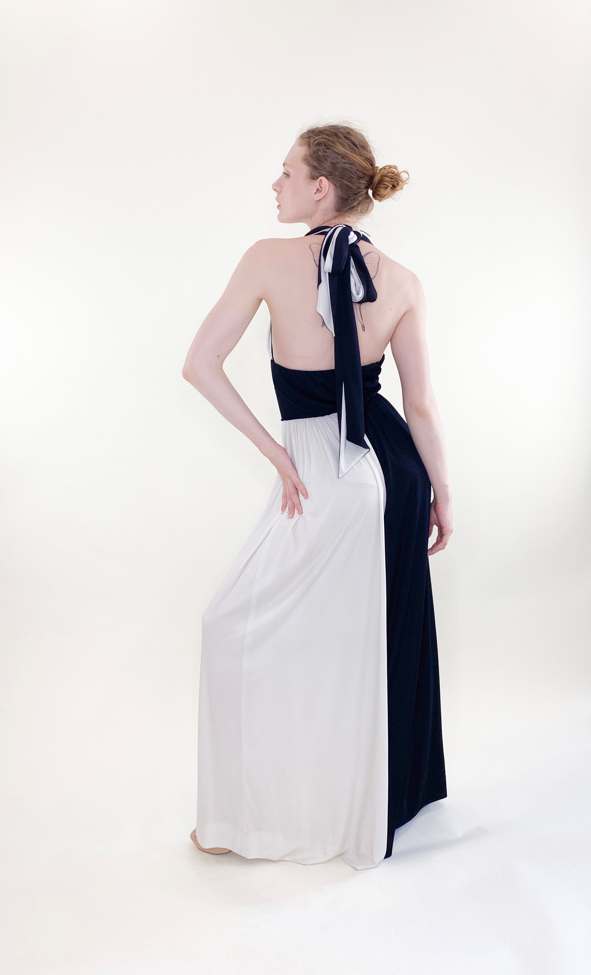 Vintage Donald Brooks Black White Halter Jumpsuit - The Kit Vintage