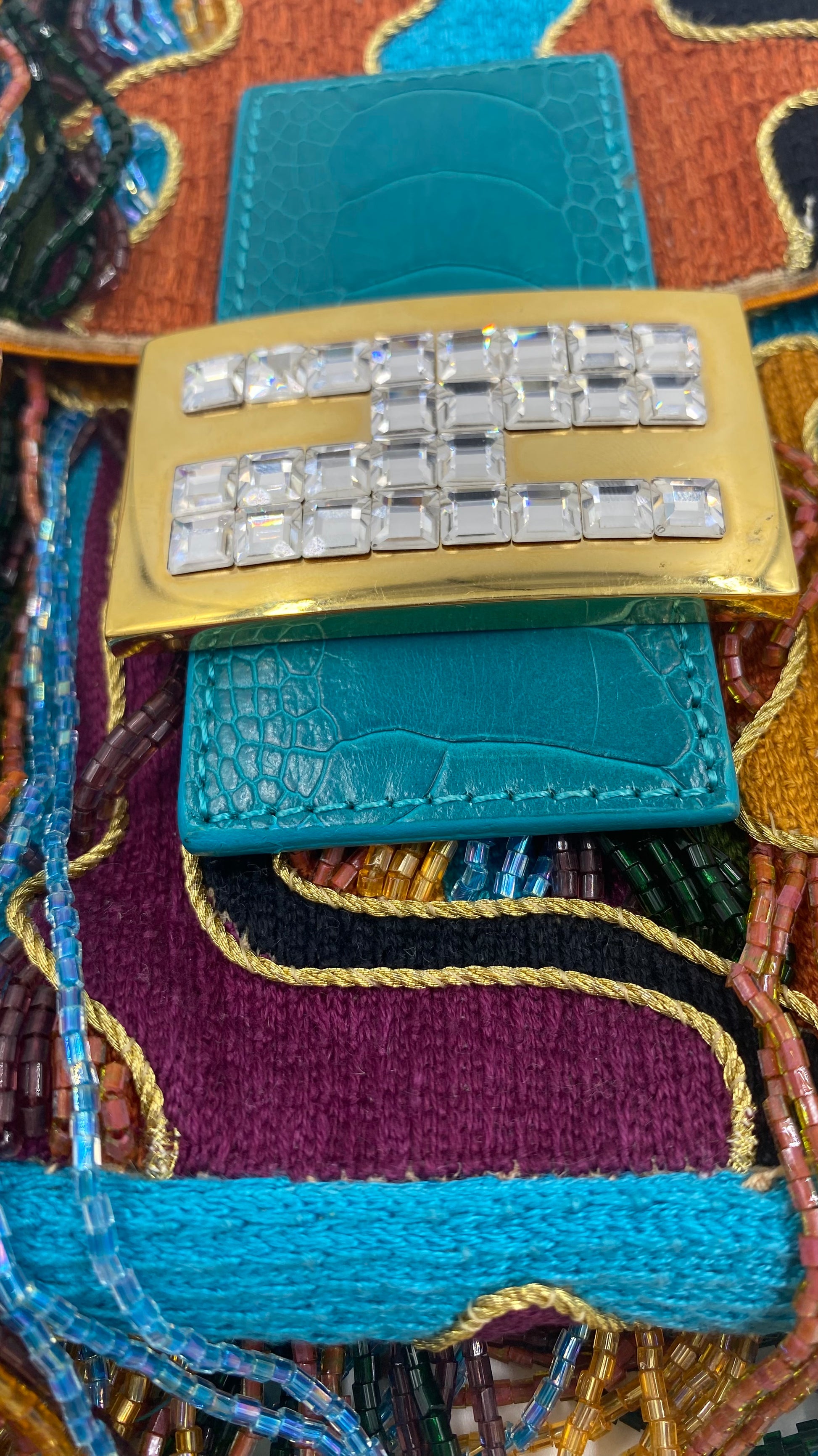 Fendi Multicolored Beaded Embroidered Baguette - The Kit Vintage