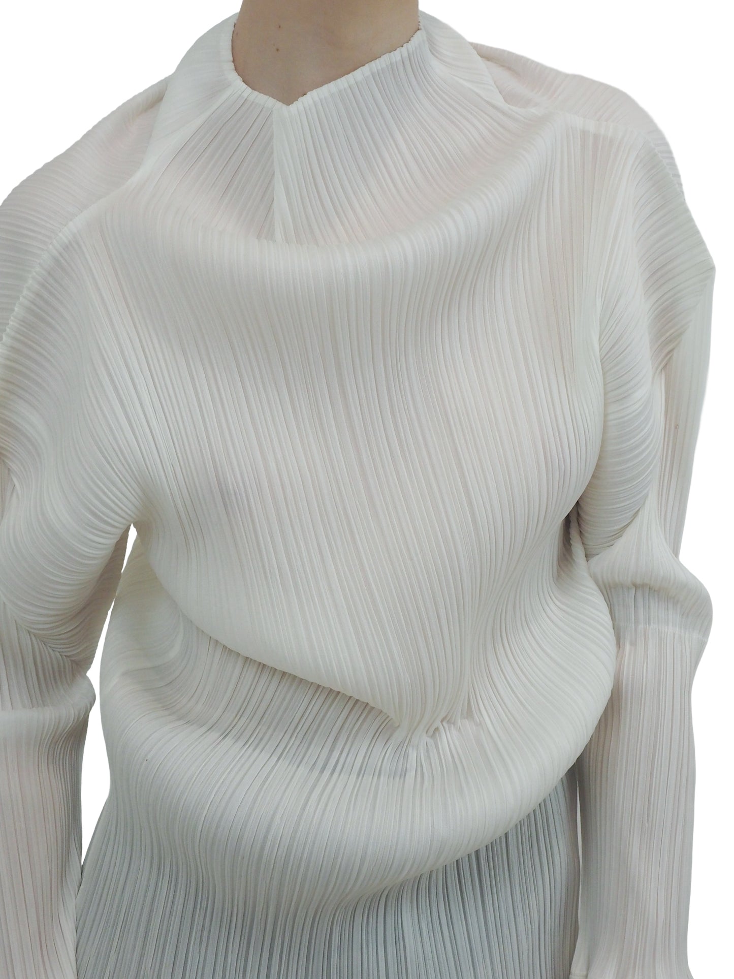 Issey Miyake White Pleated Tunic