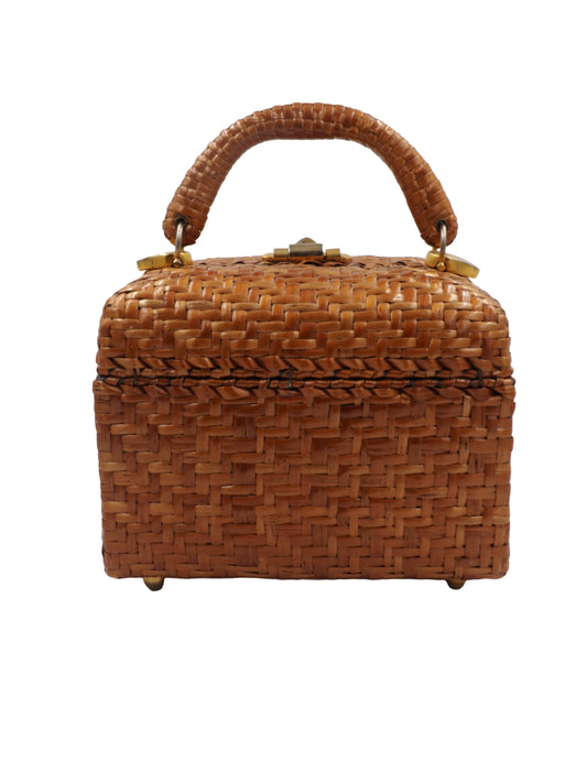 Koret Brown Rectangular Wicker Handbag