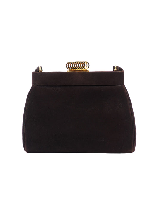 Koret Brown Suede W Gold Hardware Handbag