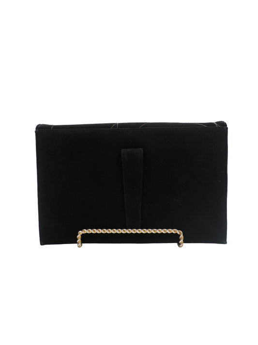 Melbourne Bags Black With White Stripes Clutch