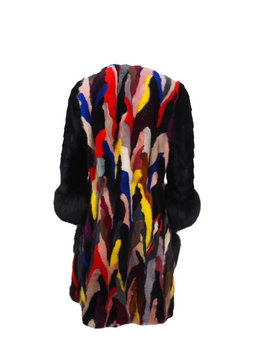Mink Fox Fur Patchwork