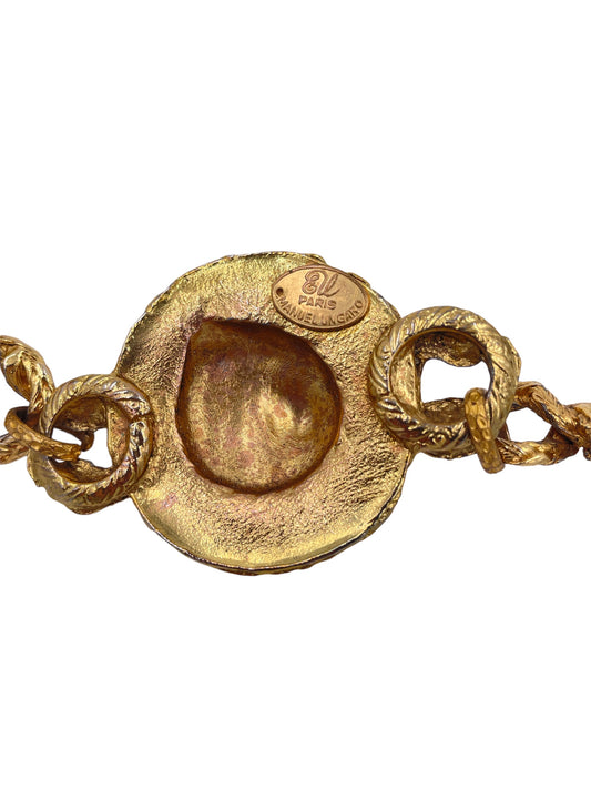 Ungaro Chain Belt W Colored Cabachon Stones - The Kit Vintage
