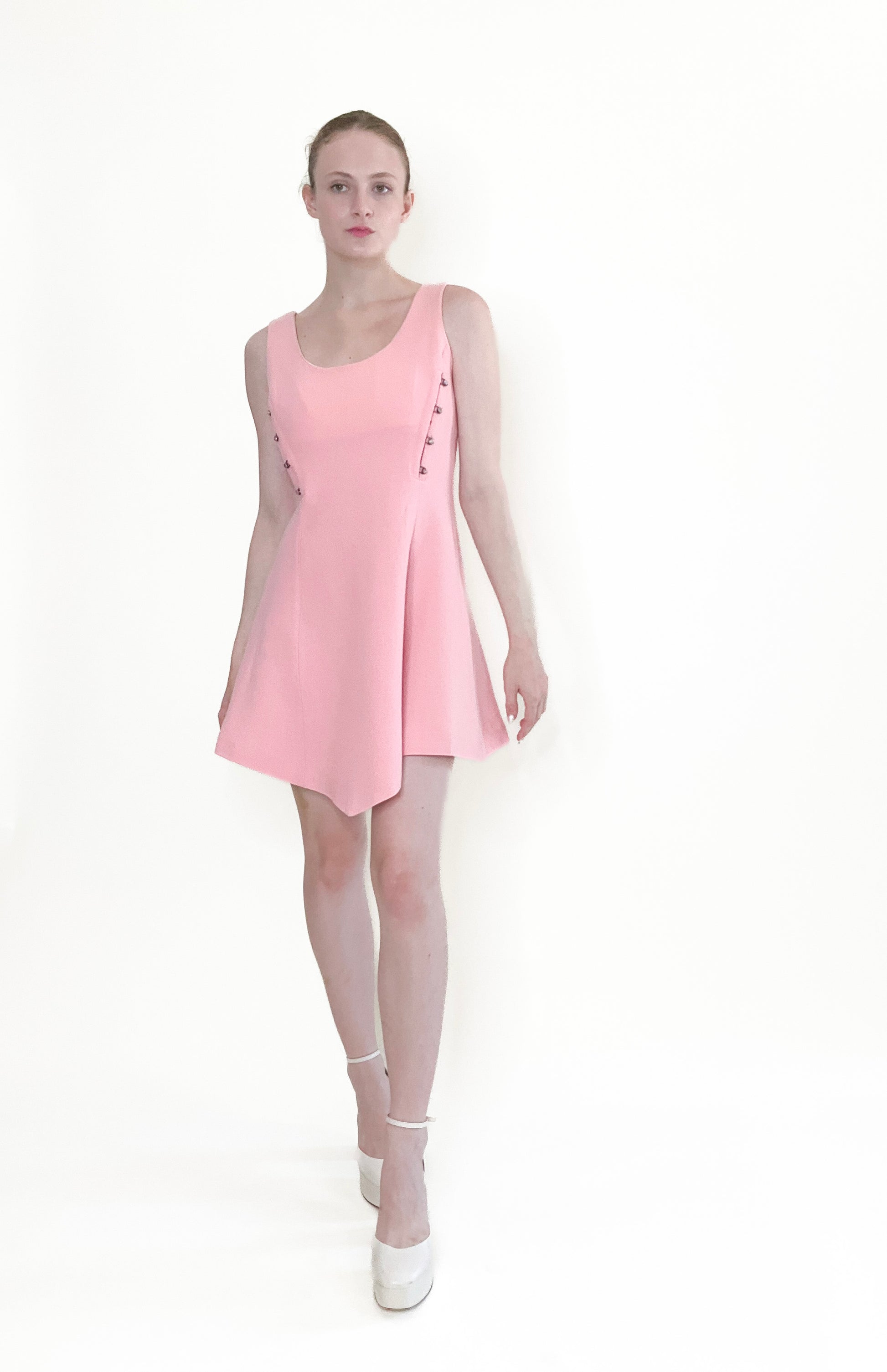 Gianni Versace Fall 1991 Pink With Medusa Buttons Dress - The Kit Vintage