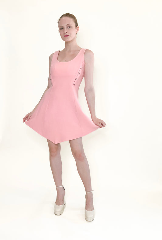 Gianni Versace Fall 1991 Pink With Medusa Buttons Dress - The Kit Vintage
