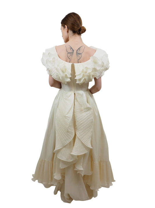 Poupette Paris Silk Off The Shoulder Ruffled Dress