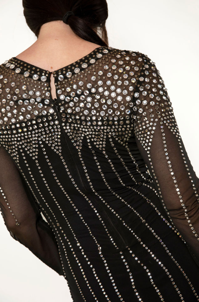 Rhinestone Jersey Cocktail Dress - The Kit Vintage