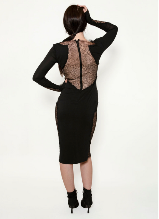Dolce & Gabbana Black Lace Sheer Cocktail Dress - The Kit Vintage