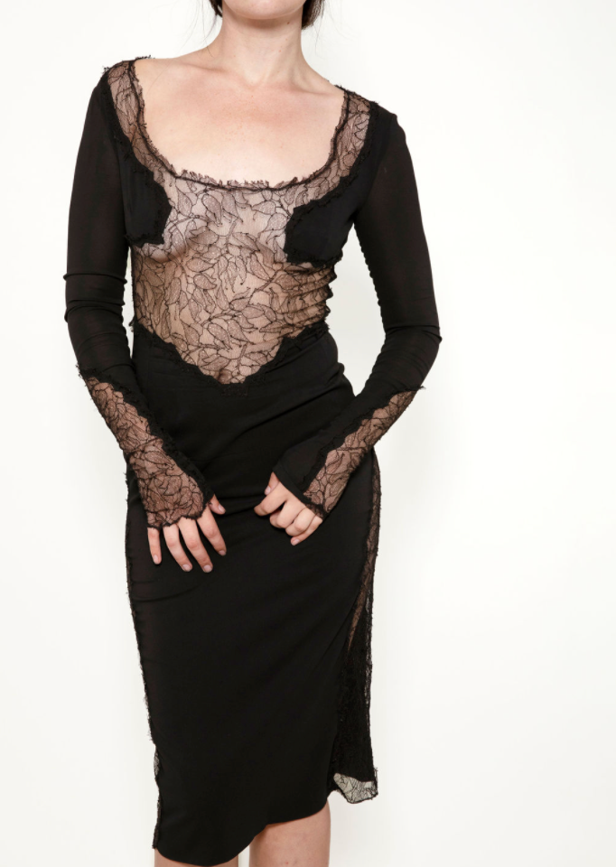 Dolce & Gabbana Black Lace Sheer Cocktail Dress - The Kit Vintage