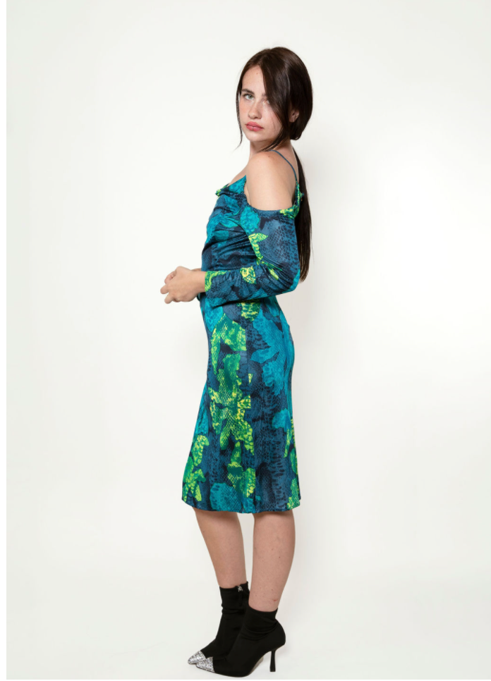 Versace Jeans Snakeskin Jersey Dress