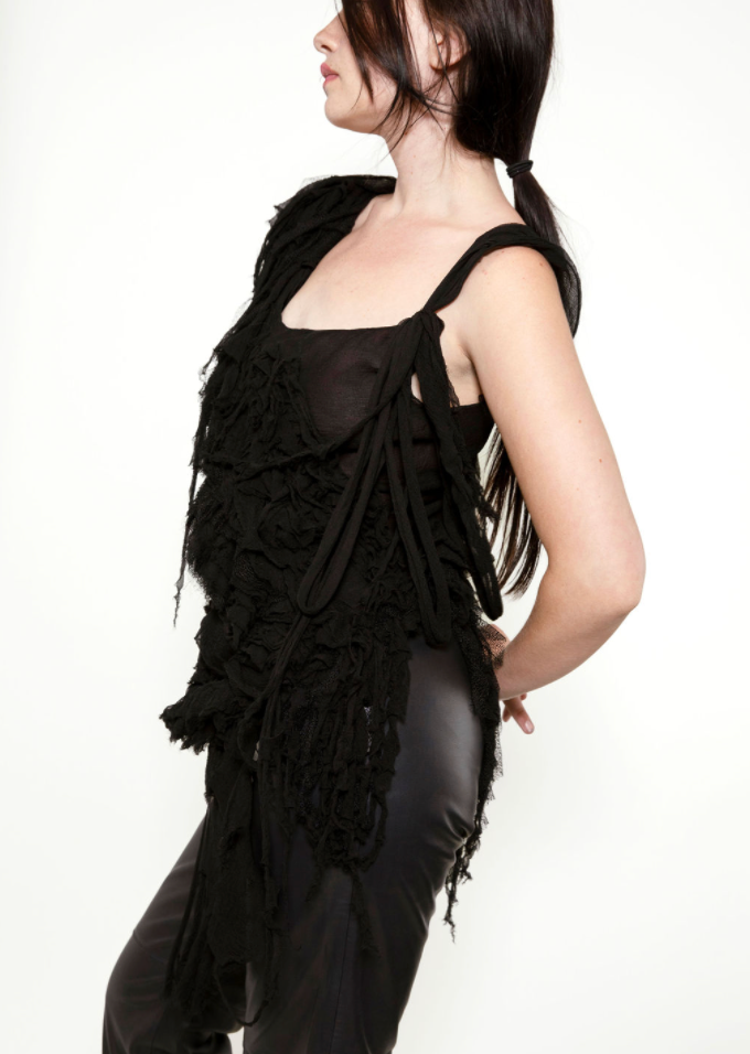 Alexander McQueen S/S 2003 Black Oyster Top - The Kit Vintage