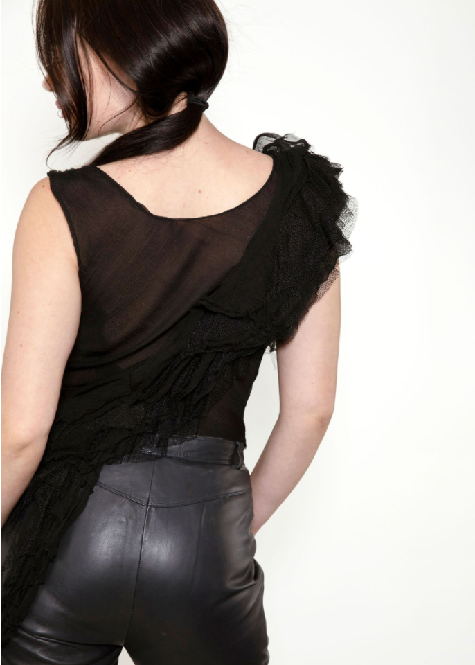Alexander McQueen S/S 2003 Black Oyster Top