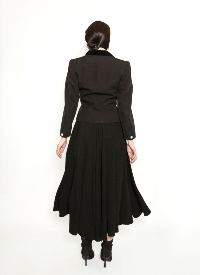 Yves Saint Laurent Cropped Black Smoking Jacket - The Kit Vintage