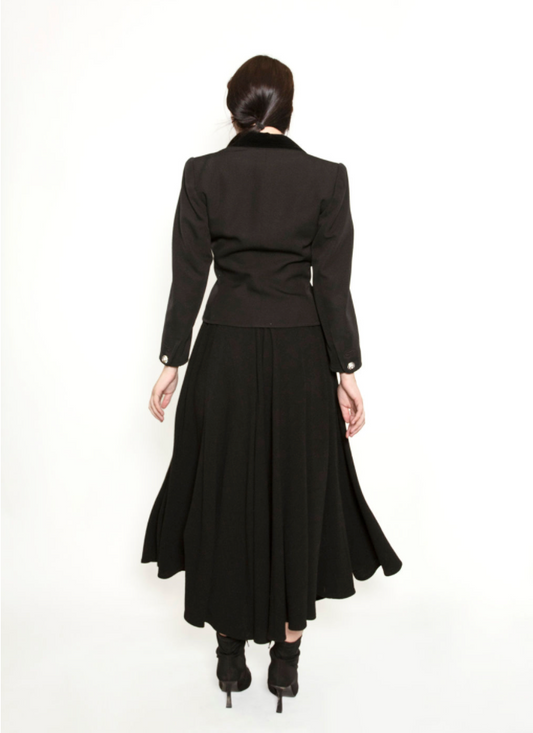 Yves Saint Laurent Cropped Black Smoking Jacket - The Kit Vintage