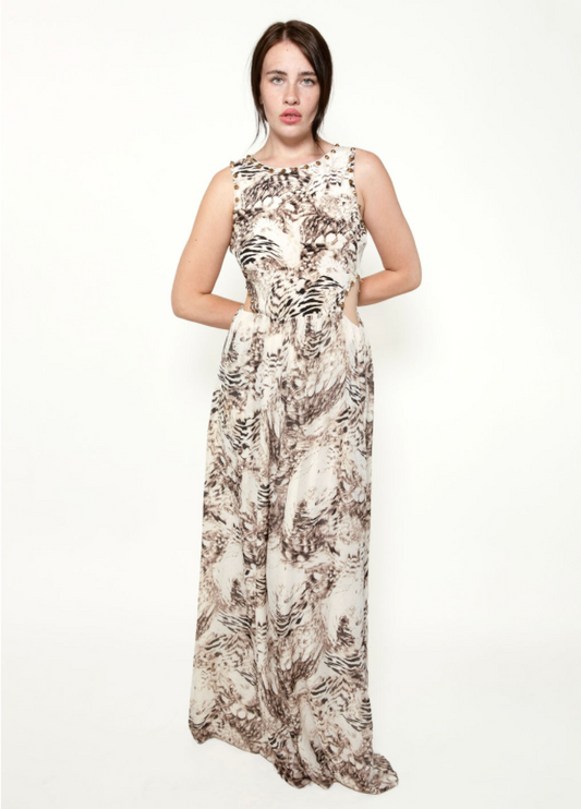 Roberto Cavalli Animal Print Cut Out Dress - The Kit Vintage