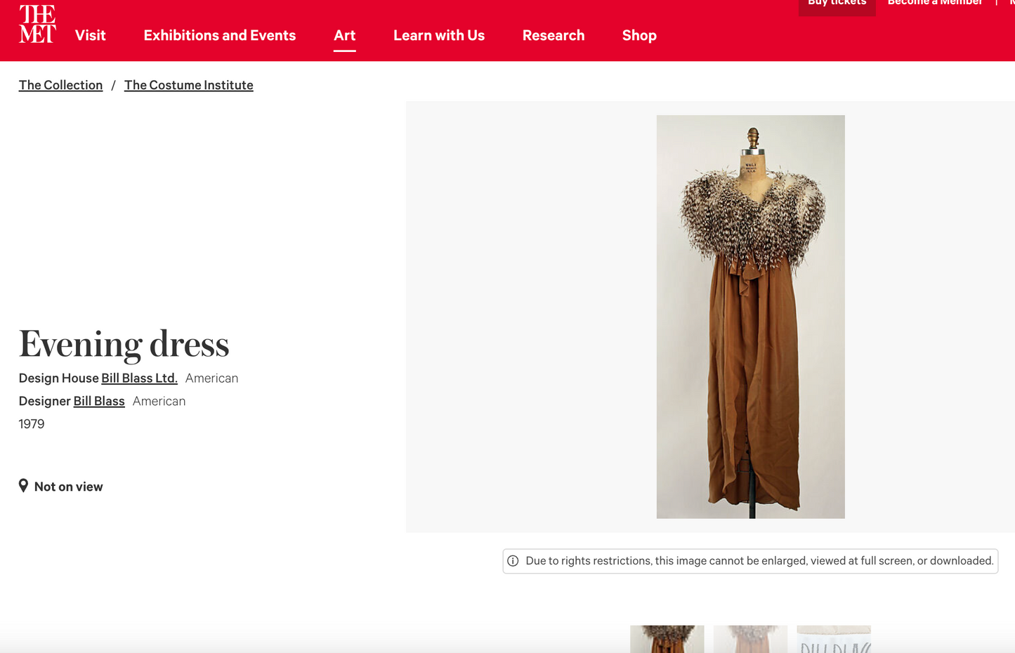 Bill Blass 1979 Silk with Ostrich Feather Dress