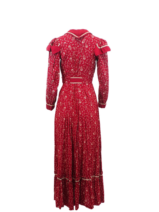 Victorian Western Style Maroon Dress