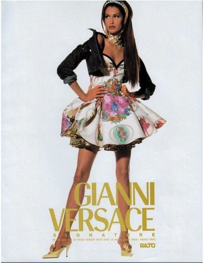 Vintage 1992 Spring Ready to Wear Versace Jeans Couture Cotton Baroque Dress - The Kit Vintage
