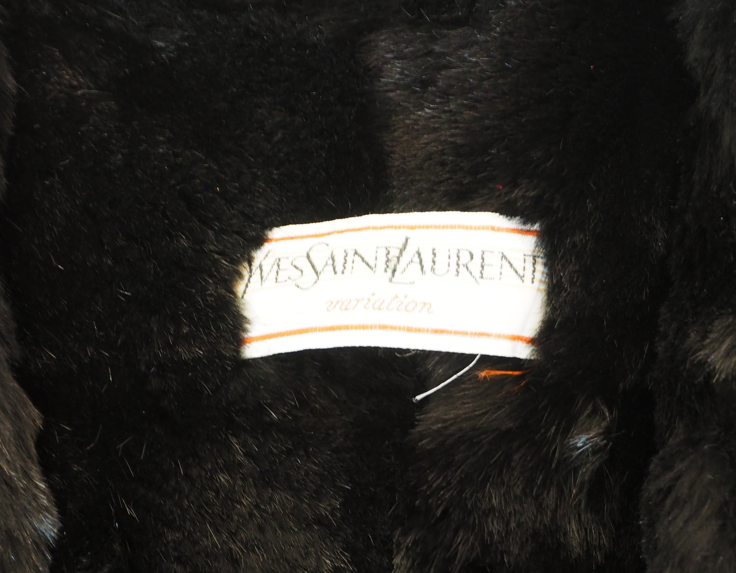 Yves Saint Laurent Black Long Coat With Black Fur Lining