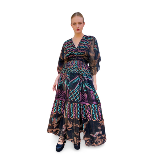 Zandra Rhodes Documented 1976 Landscape Print Dress - The Kit Vintage