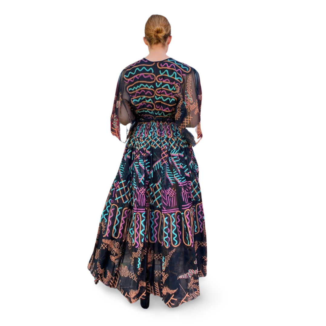 Zandra Rhodes Documented 1976 Landscape Print Dress - The Kit Vintage