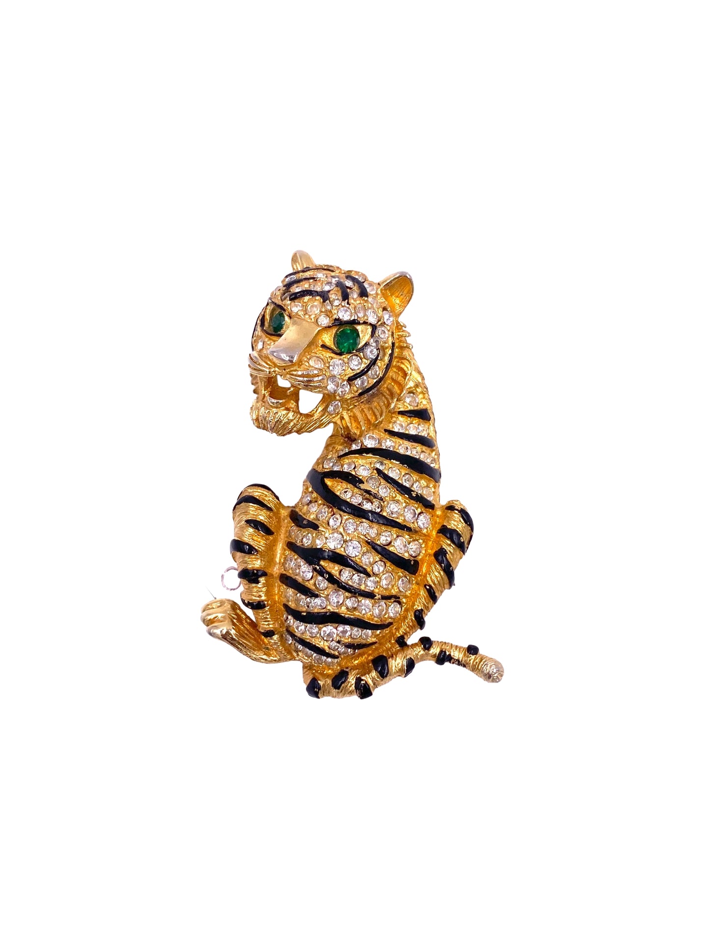 Tiger Enamel Striped Brooch