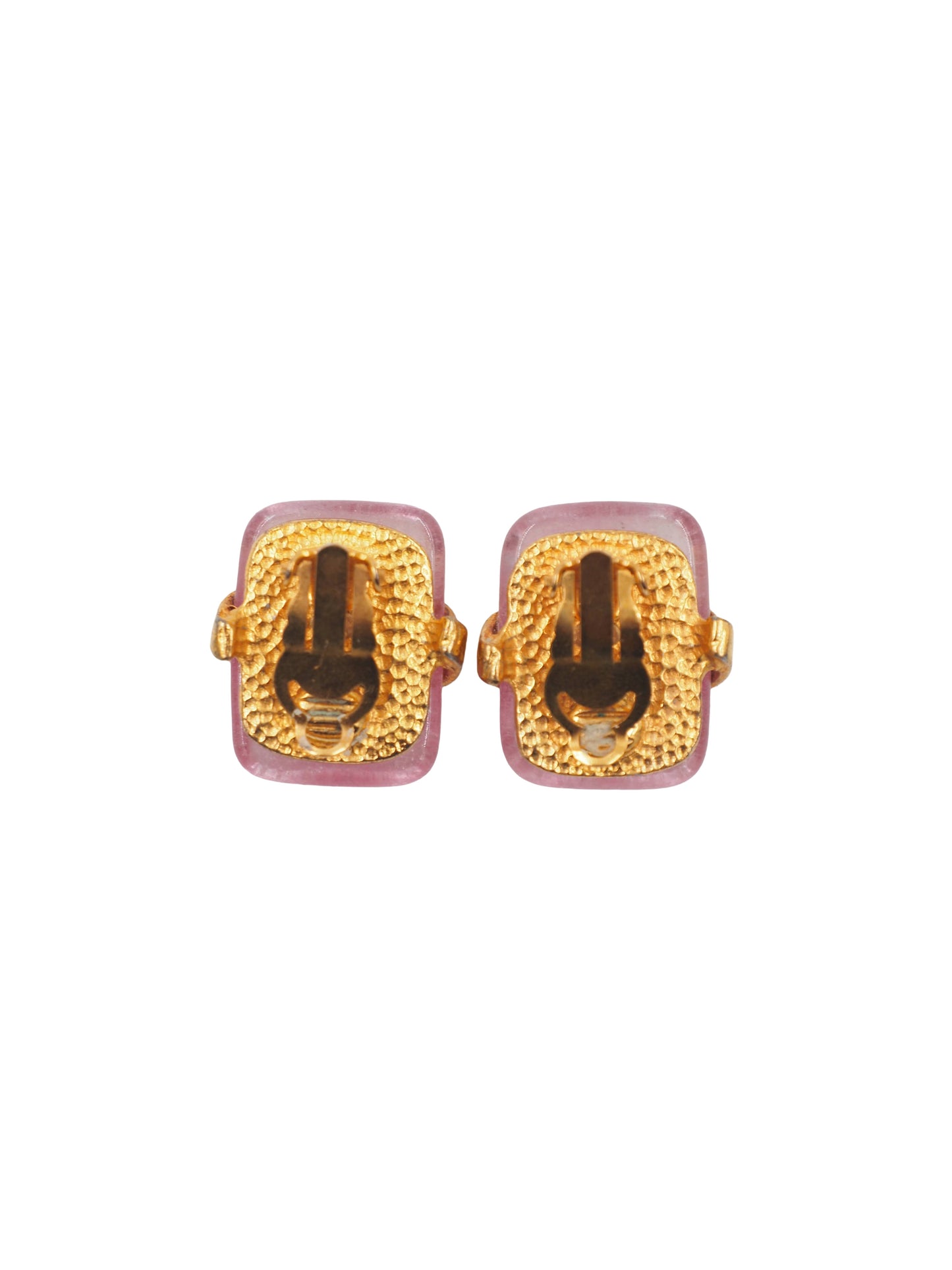 chanel pink glass earrings
