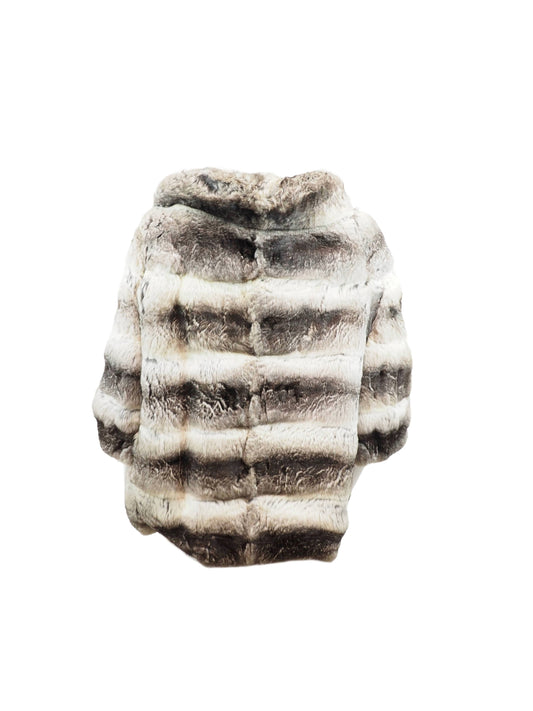 Chinchilla Fur Coat with Rhinestone Buttons