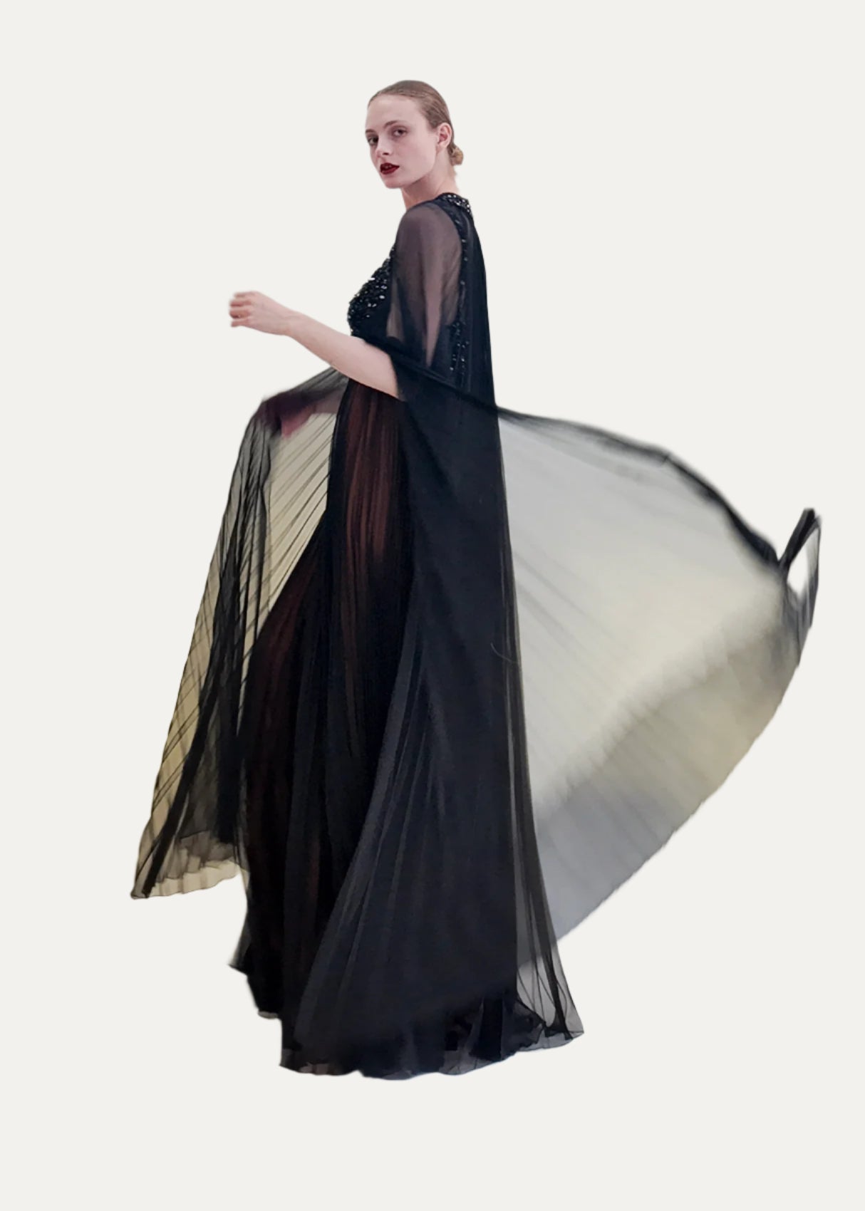 Vintage 1969 Bob Mackie /Bob Aghayan Pleated Gown With Cape - The Kit Vintage