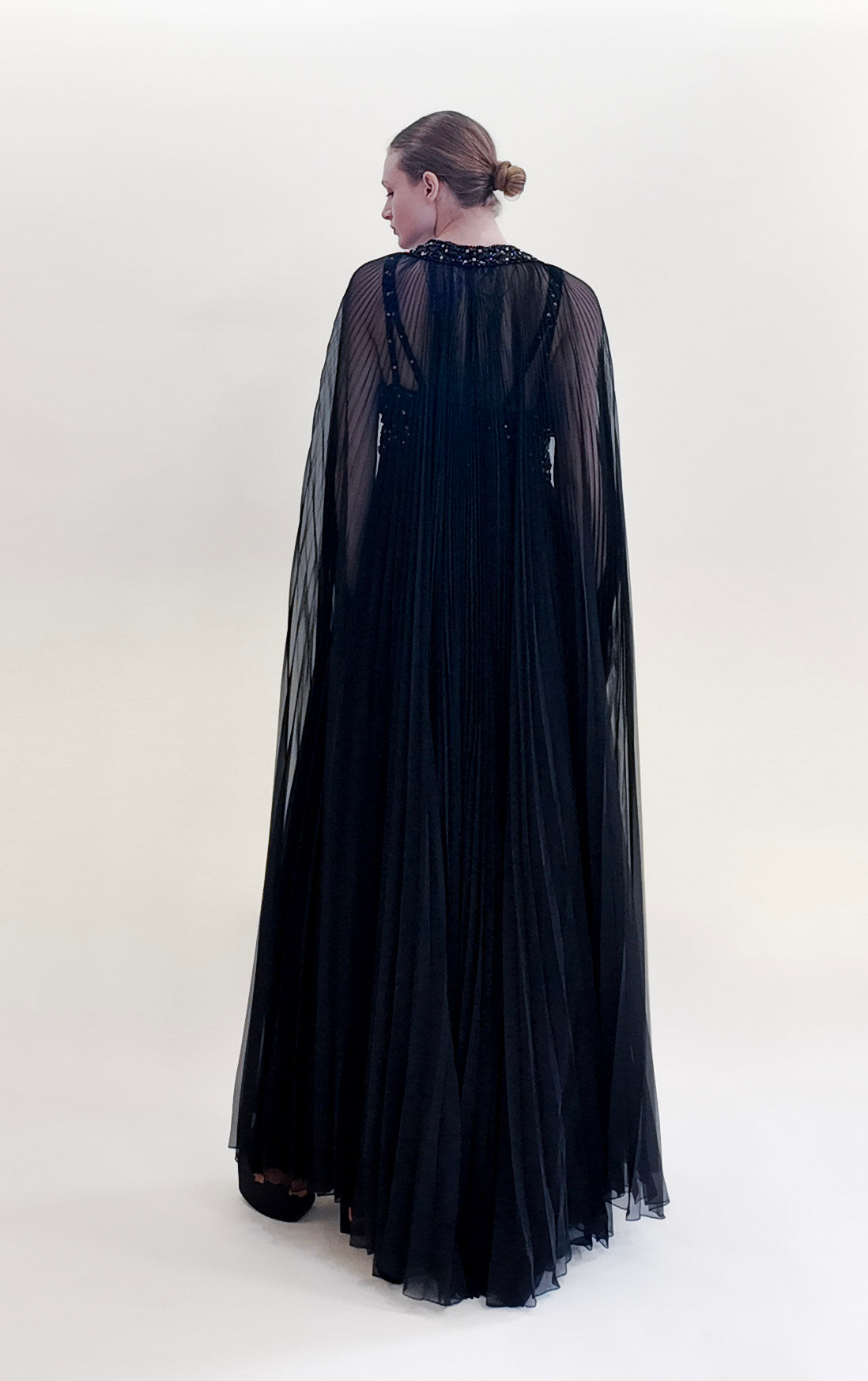 Vintage 1969 Bob Mackie /Bob Aghayan Pleated Gown With Cape - The Kit Vintage