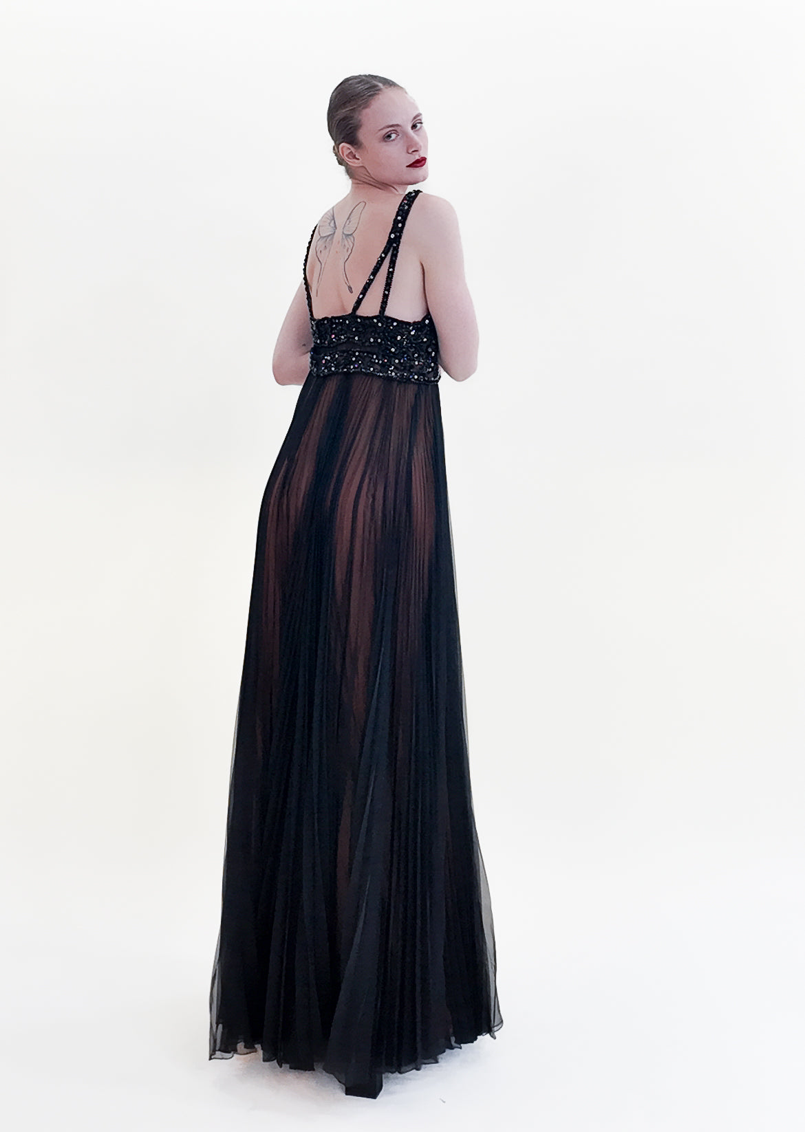 Vintage 1969 Bob Mackie /Bob Aghayan Pleated Gown With Cape