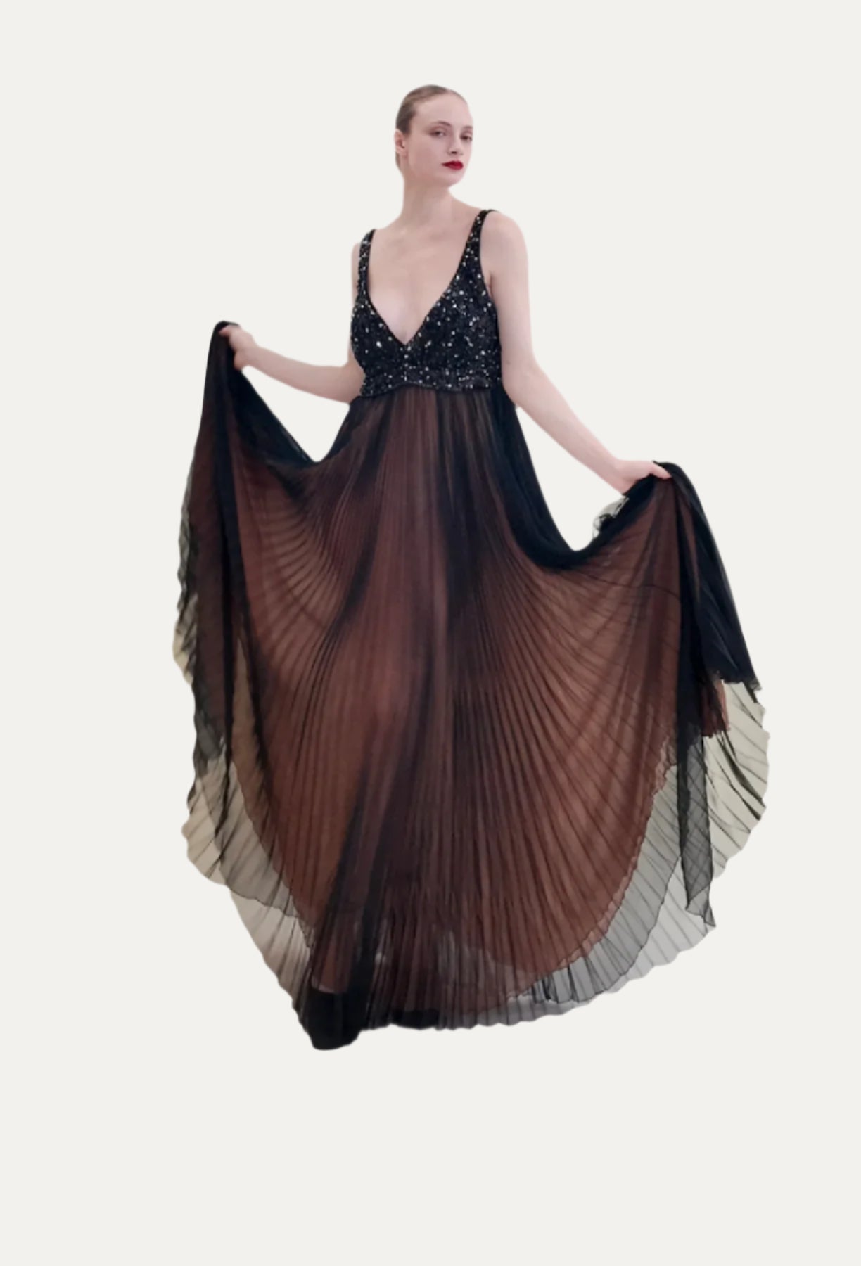 Vintage 1969 Bob Mackie /Bob Aghayan Pleated Gown With Cape - The Kit Vintage