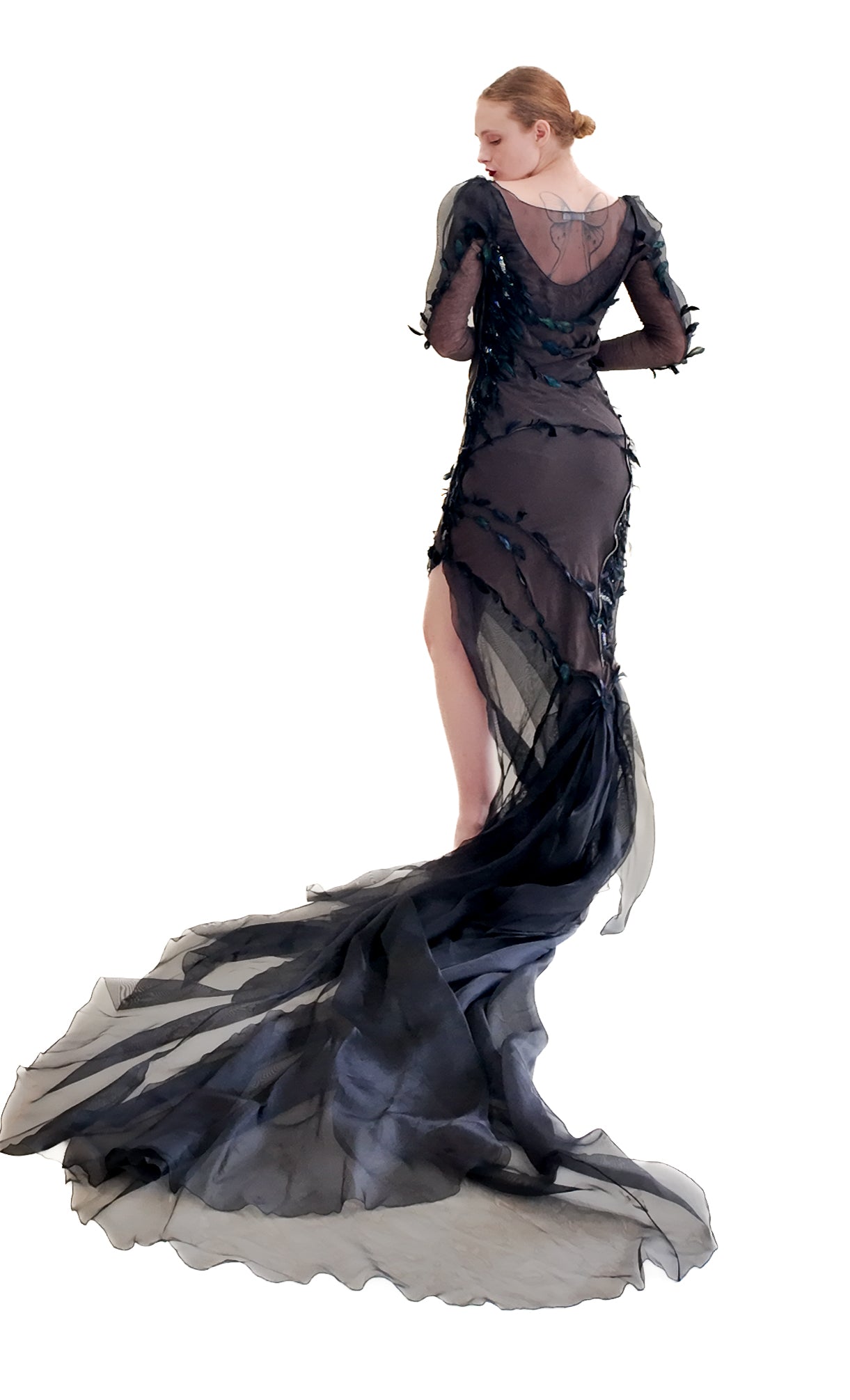 Nina Ricci by Olivier Theyskens Spring 2009 Brown Feather Gown - The Kit Vintage