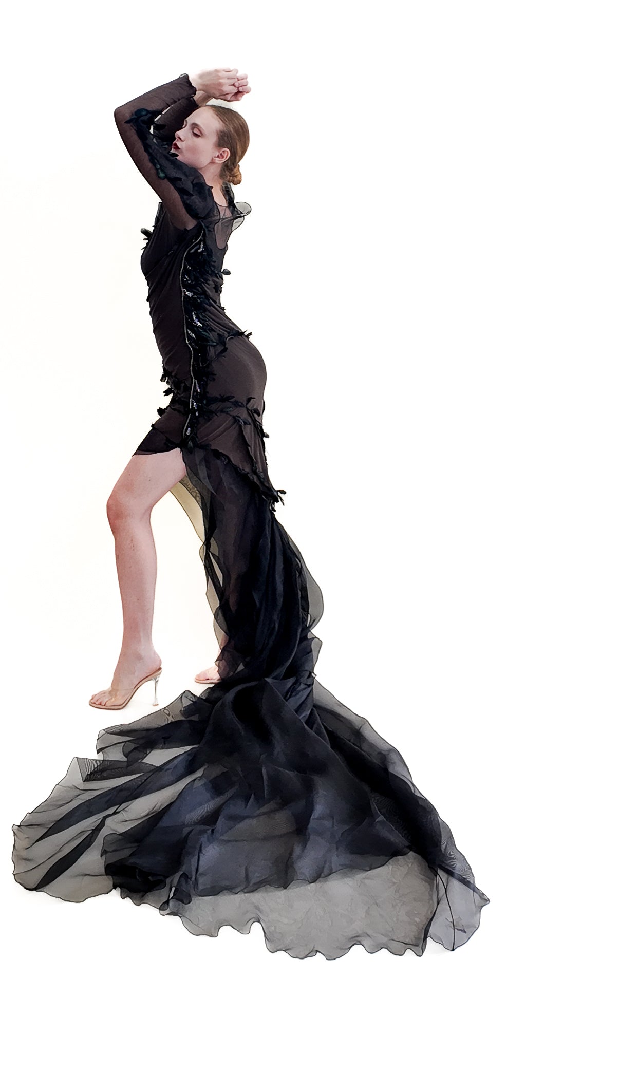 Nina Ricci by Olivier Theyskens Spring 2009 Brown Feather Gown - The Kit Vintage