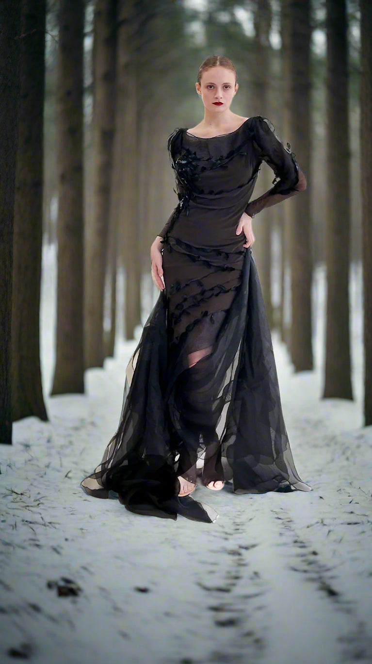 Nina Ricci by Olivier Theyskens Spring 2009 Brown Feather Gown - The Kit Vintage