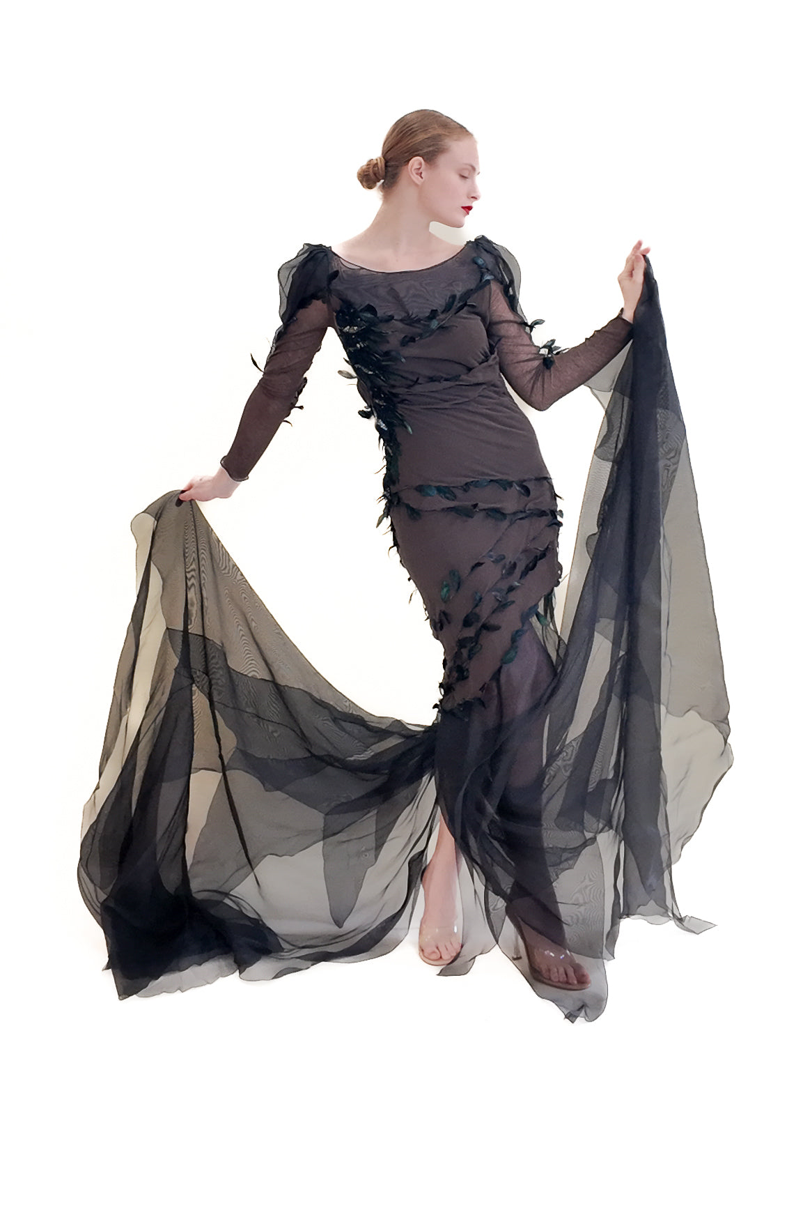 Nina Ricci by Olivier Theyskens Spring 2009 Brown Feather Gown - The Kit Vintage