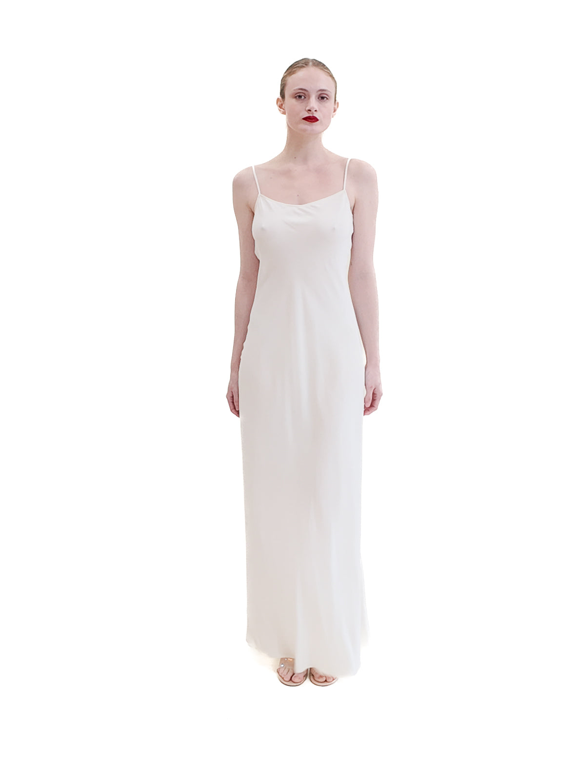 Jane Booke White Low Back Slip Dress - The Kit Vintage