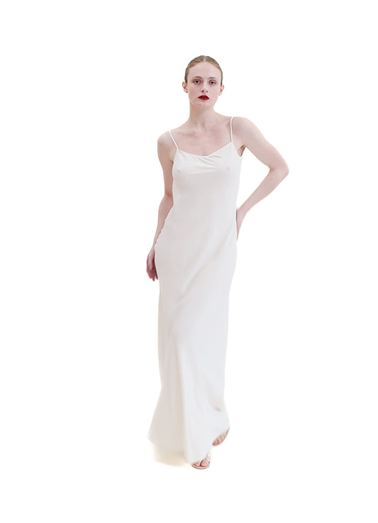 Jane Booke White Low Back Slip Dress - The Kit Vintage