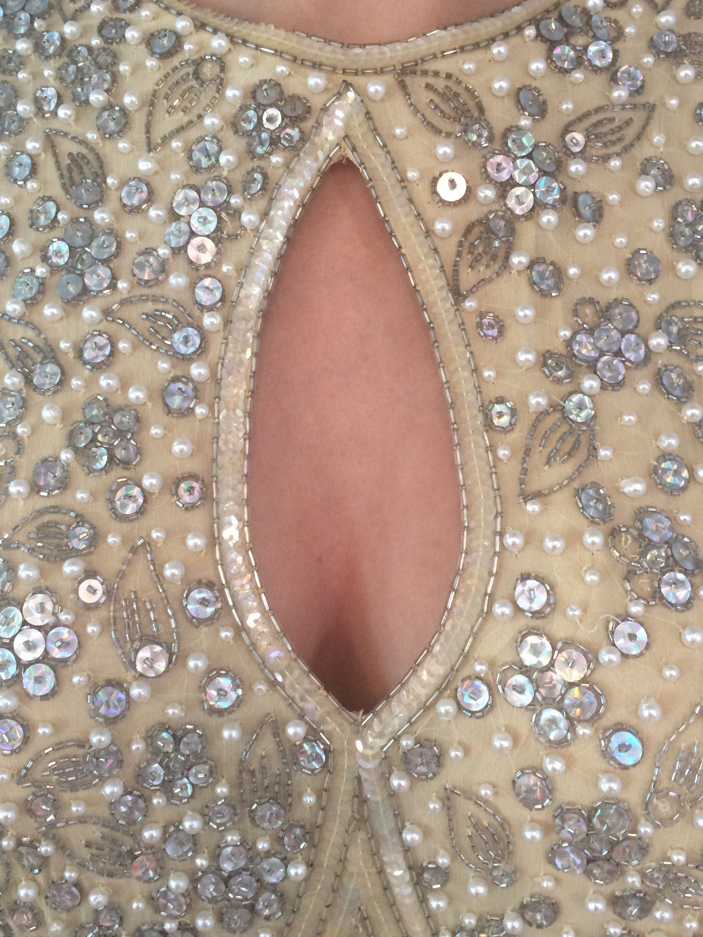 Vintage 1980's Naeem Kahn Beaded Gown W/ Front and Back Keyhole - The Kit Vintage
