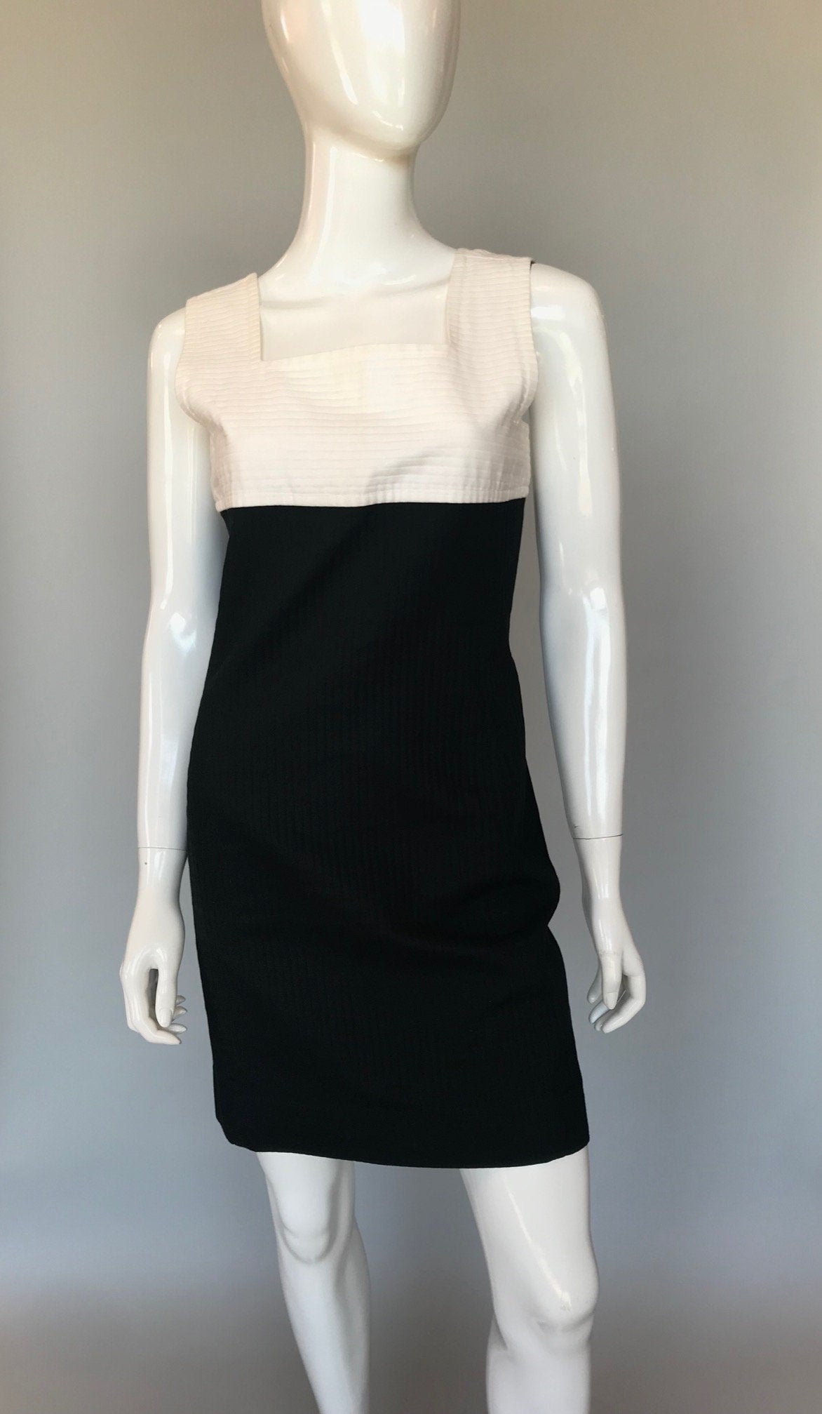 Courreges Black and White Color Block Jacket and Dress Set