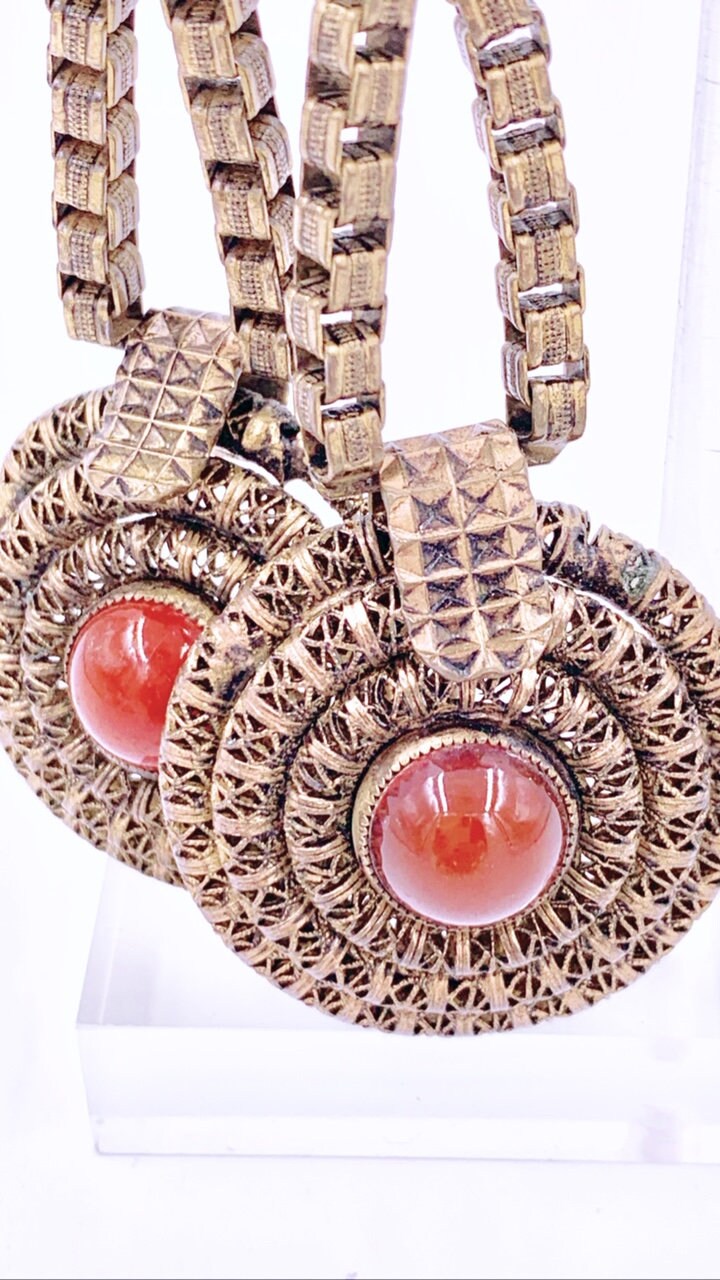 Vintage Tribal Drop Metal Earrings - The Kit Vintage