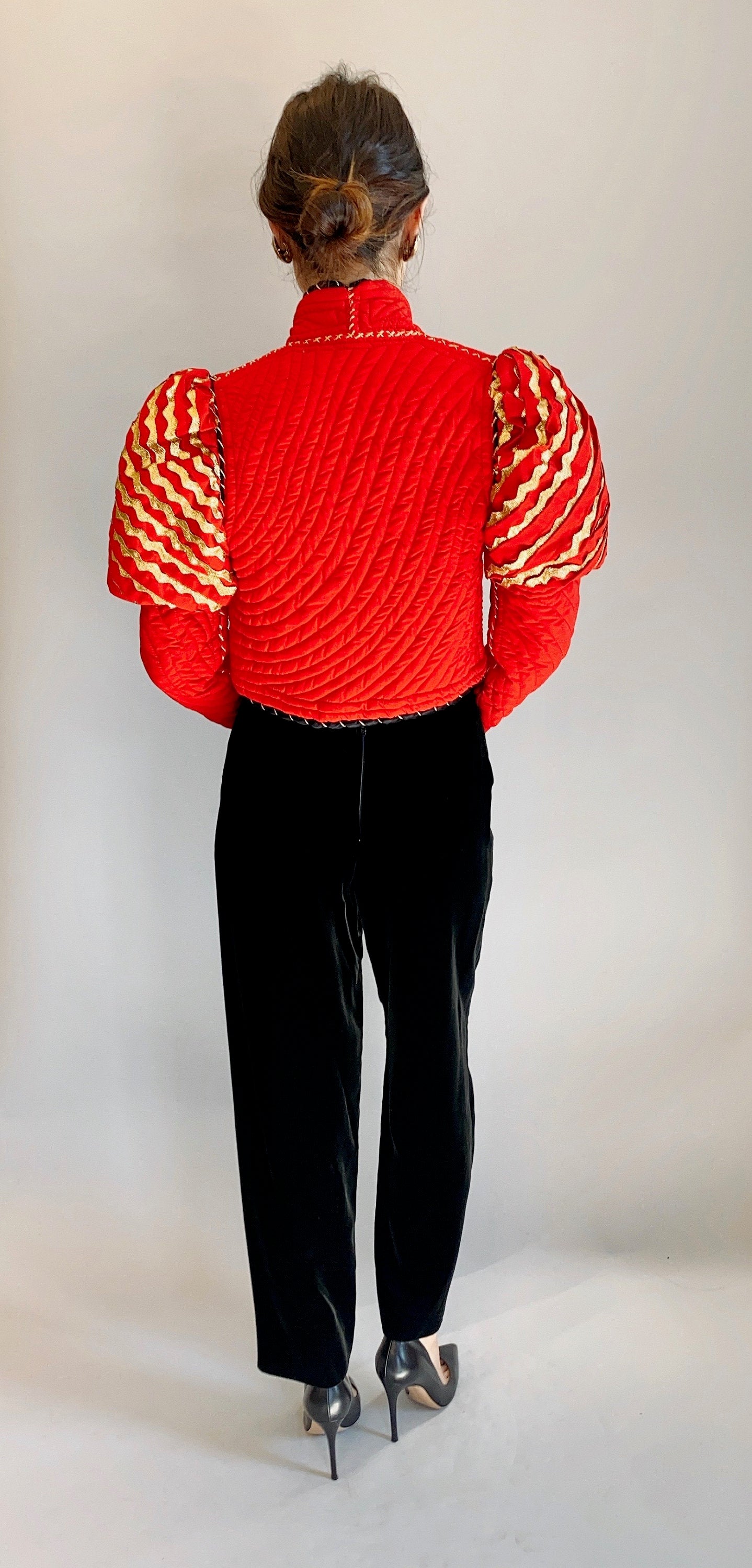 Vintage High Waisted Velvet Cigarette Pants - The Kit Vintage