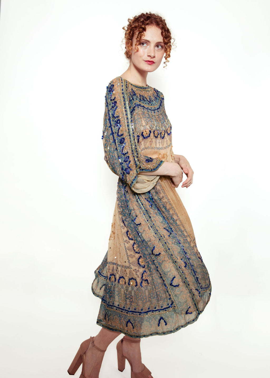Judith Ann Indian Silk & Sequin Dress - The Kit Vintage