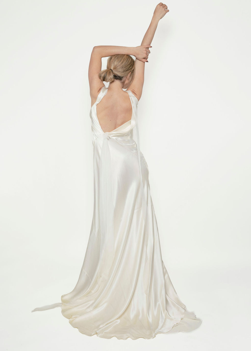 Alberta Ferretti White Silk Bias Cut Gown